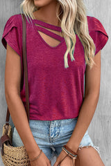 Casual Simplicity Solid Solid Color V Neck T-Shirts
