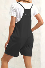 Casual Daily Solid Pocket V Neck Loose Jumpsuits
