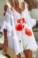 Sexy Casual Print Patchwork O Neck Dresses