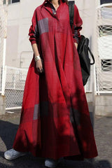 Casual College Color Block Contrast POLO collar Dresses