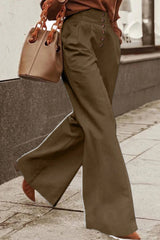 Casual Simplicity Solid Pocket High Waist Solid Color Bottoms(3 Colors)