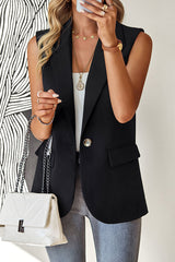 Casual Solid Buttons Turn-back Collar Tops