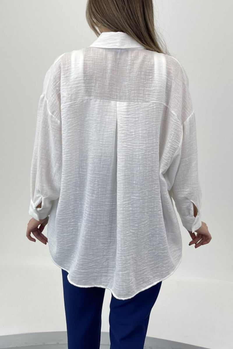 Casual Floral Patchwork Turndown Collar Tops