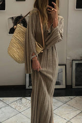 Casual Simplicity Solid Slit Fold V Neck One Step Skirt Dresses