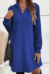 Casual Solid Patchwork V Neck A Line Dresses