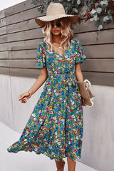 Boho Midi Dress, Sundress, Be a Wildflower in Green