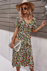 Boho Midi Dress, Sundress, Be a Wildflower in Black