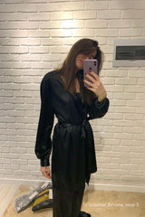 Boho Pajamas,  Satin Robe, Lourdes Black Lantern