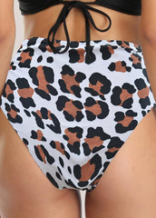 Leopard High Waist Swim Shorts