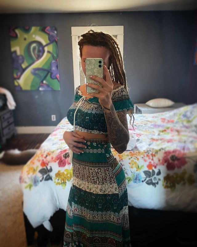 Boho Two Piece Set, Two Piece Skirt Set, Wild Boho Tassel in Green