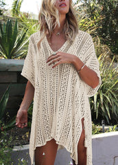 Hollow Out V Neck Cover Up