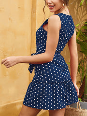 Women's Dresses Retro Polka Dot Chiffon Waist Slimming Mini Dress
