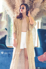 Boho Robe, Kimono Robe,  Beach Cover up, Gold Tiger