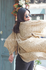 Boho Robe, Kimono Robe,  Beach Cover up, Gold Tiger