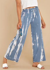 Lacing Tie Dye Printed Pants