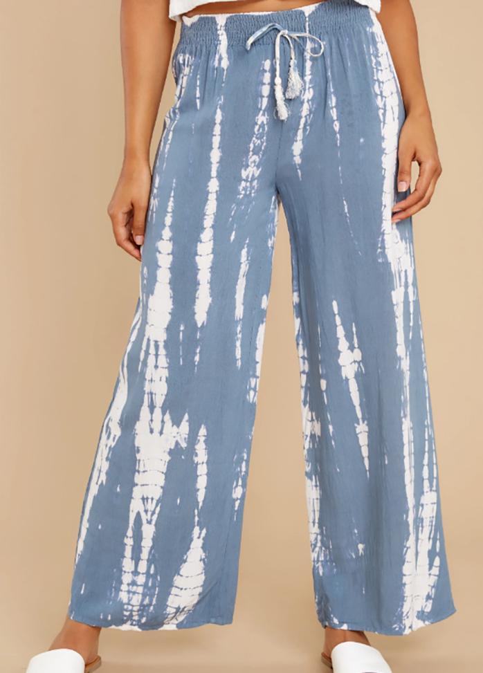 Lacing Tie Dye Printed Pants