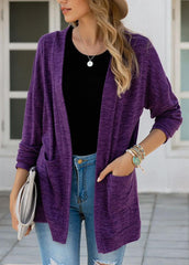 Casual Round Neck Long Sleeve Cardigan