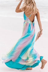V Neck Backless Maxi Dress
