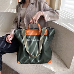 Canvas Women Shoulder Zipper Large Simplicity Lazy Tote Bags