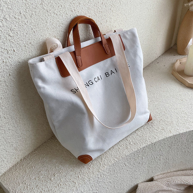 Canvas Women Shoulder Zipper Large Simplicity Lazy Tote Bags