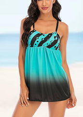 Gradient Printed Tankini Set