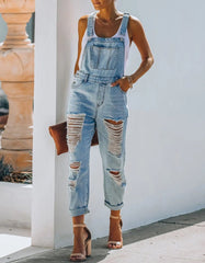 Ripped Denim Jumpsuit