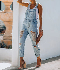 Ripped Denim Jumpsuit
