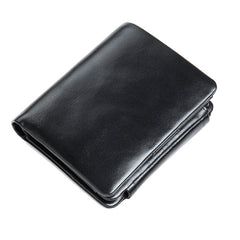 Retro Casual Men's Leather Large Double Zipper Pocket Purse