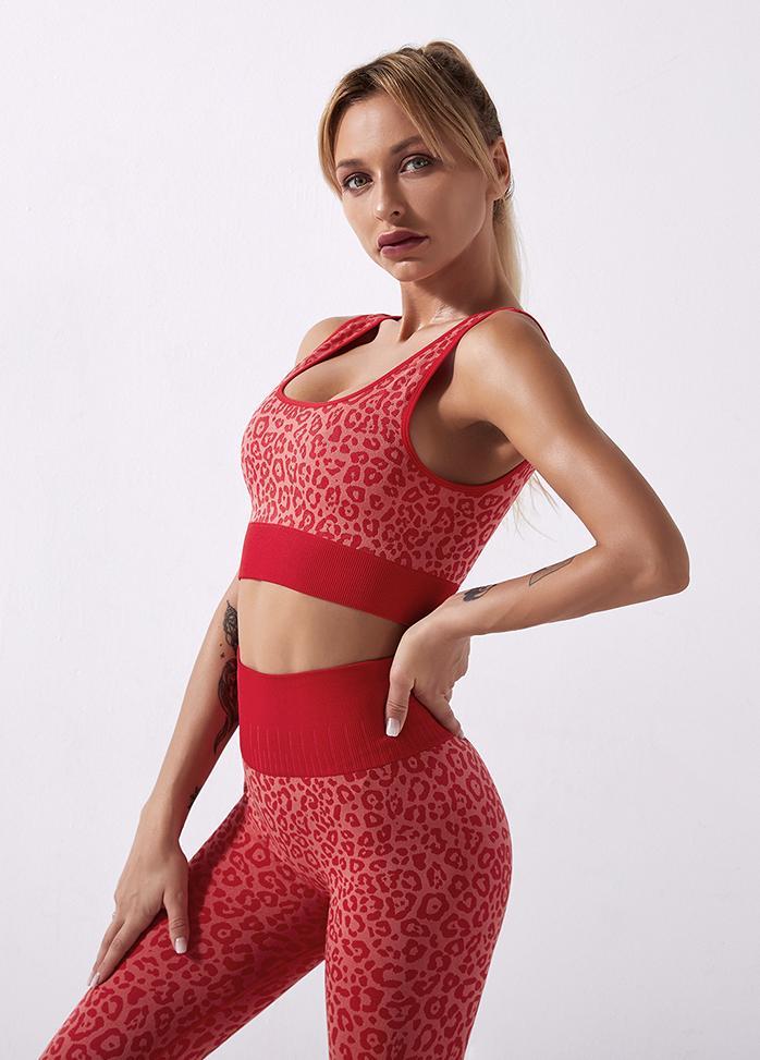 Leopard High Waist Yoga Bra And Pants