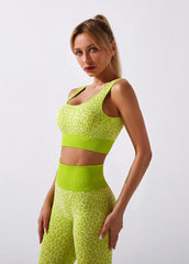 Leopard High Waist Yoga Bra And Pants