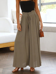 Drawstring High Waist Oversive Wide Leg Pants