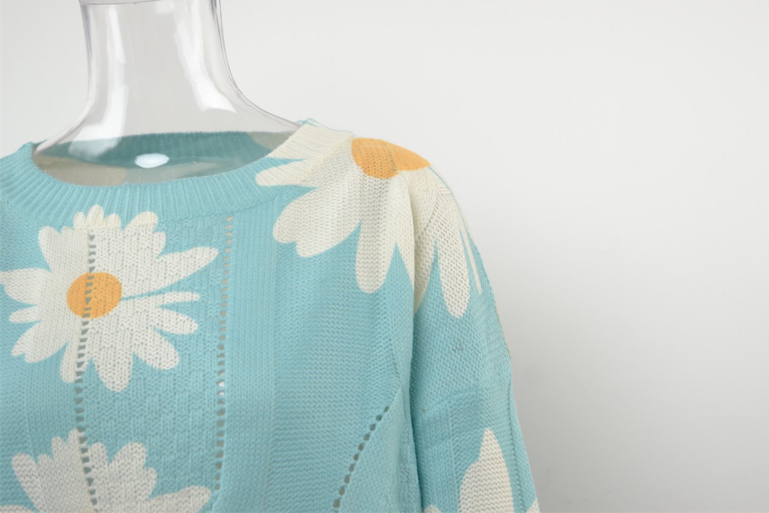 Casual Crew Neck Long Sleeve Floral Print Sweater