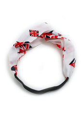 Cross Detail Flag Print White Headband