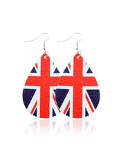 Cute Flag Day Theme Water Drop Earrings