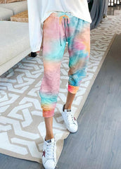 Lacing Gradient Printed Pants