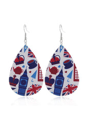 Cute Flag Day Theme Water Drop Earrings