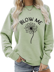 Printed Long Sleeve Crew Neck Loose Sweatshirt
