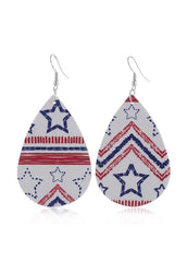 Cute Flag Day Theme Water Drop Earrings