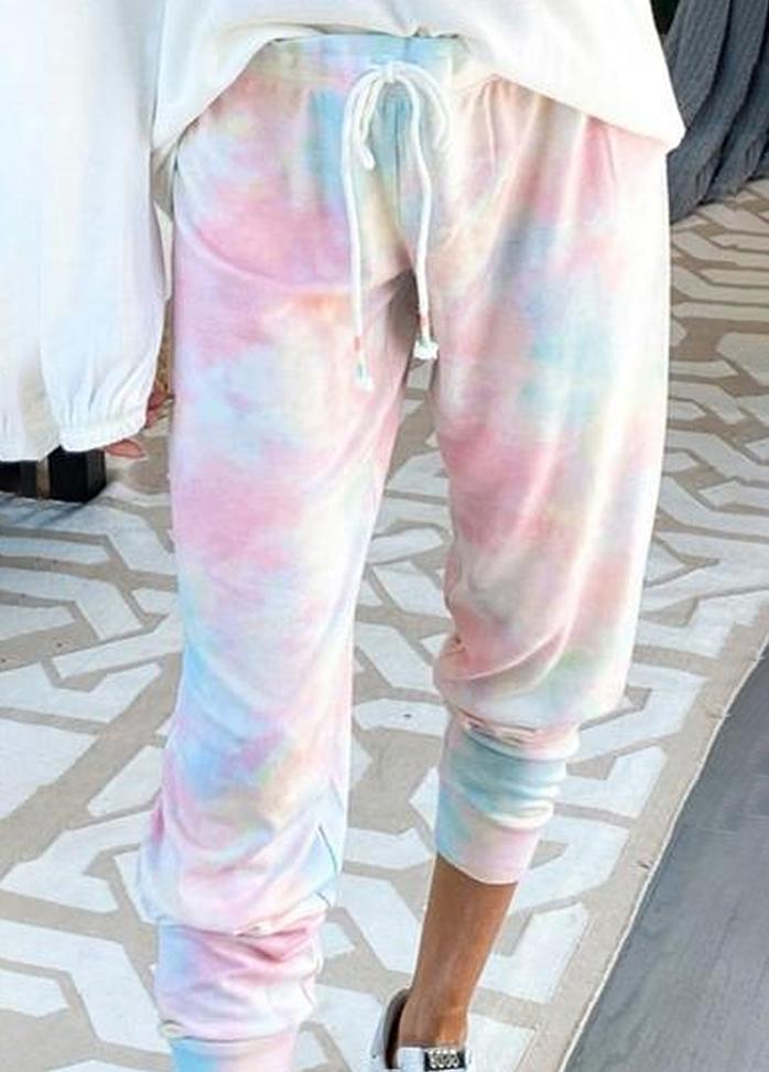 Lacing Gradient Printed Pants