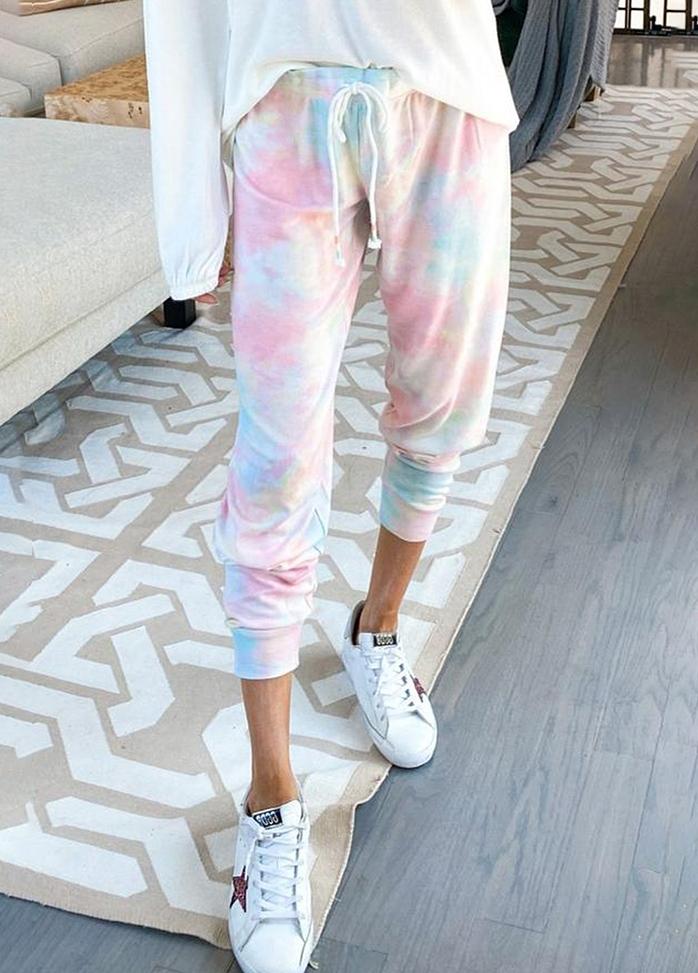 Lacing Gradient Printed Pants