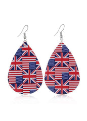 Cute Flag Day Theme Water Drop Earrings