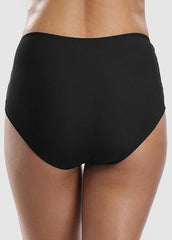 Cut Out Solid Color High Waist Swim Panty
