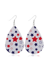 Cute Flag Day Theme Water Drop Earrings