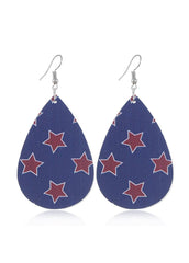Cute Flag Day Theme Water Drop Earrings