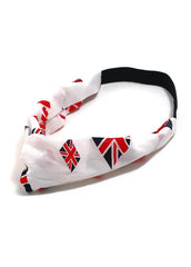 Cross Detail Flag Print White Headband