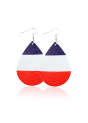 Cute Flag Day Theme Water Drop Earrings