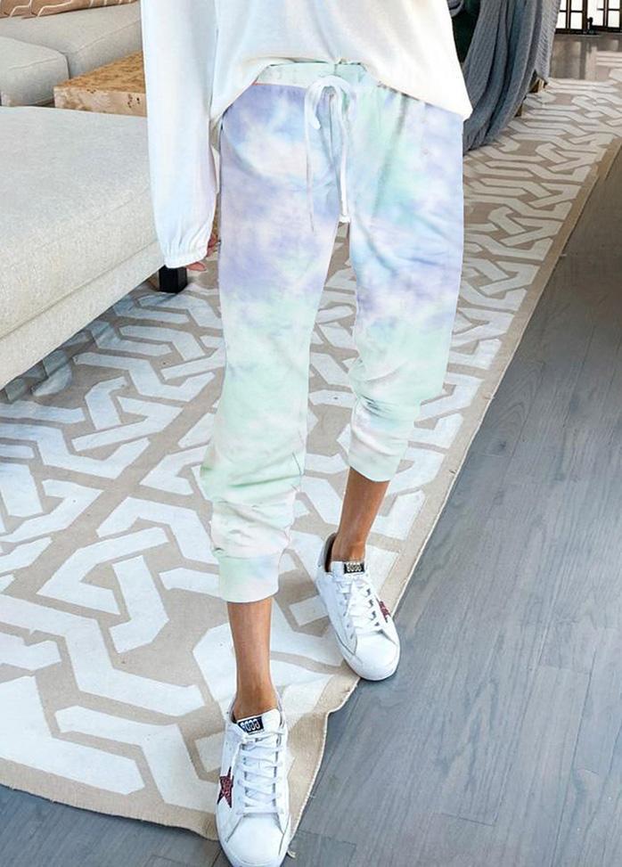 Lacing Gradient Printed Pants