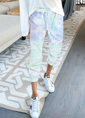 Lacing Gradient Printed Pants