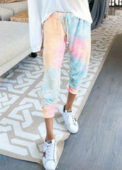 Lacing Gradient Printed Pants
