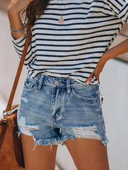 Mini Casual Cutt Off Ripped Denim Jean Shorts